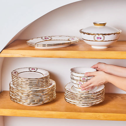 KARACA Karaca Royal Bone Elizabeth Serviesset 55-Delig | 12 persoons ( ALLEEN AFHALEN )