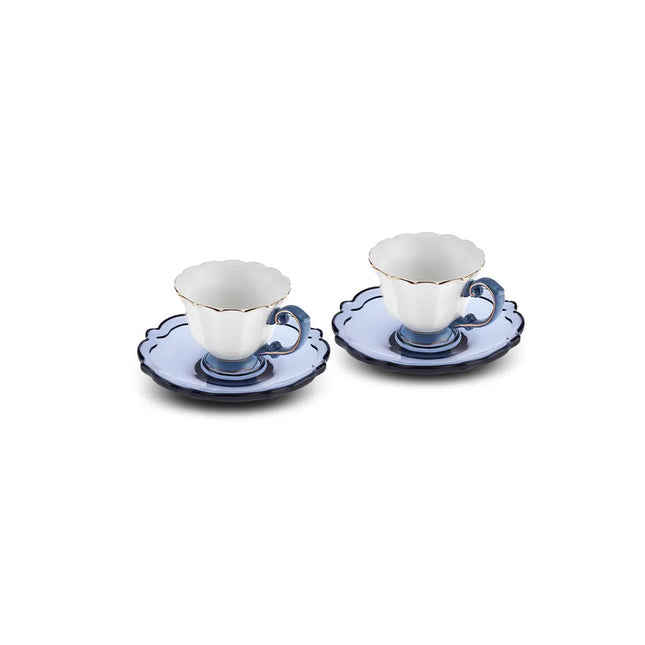 KARACA Karaca Samo  Espressoset 4 Delig | 2 Persoons Donker Blauw