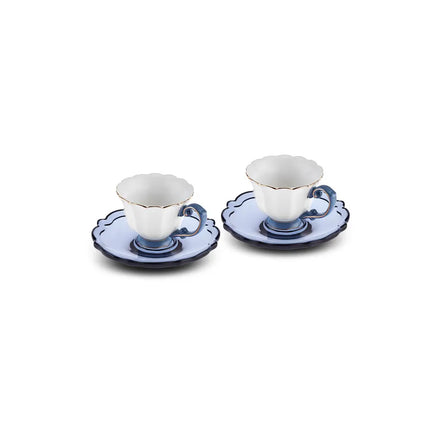 KARACA Karaca Samo  Espressoset 4 Delig | 2 Persoons Donker Blauw