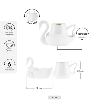 KARACA Karaca swan Espressoset 12 delig | 6 Persoons