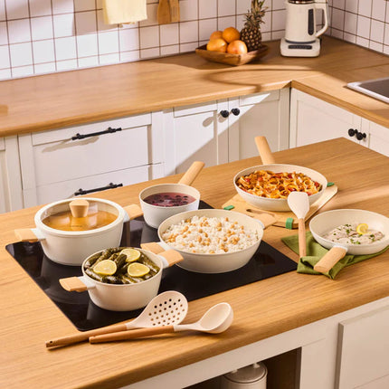 karaca Karaca Swiss Crystal Almond Cream 12-delige Pannenset