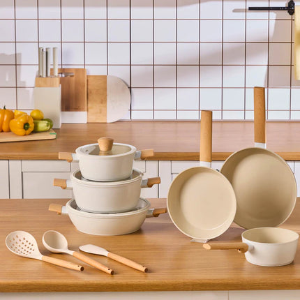 karaca Karaca Swiss Crystal Almond Cream 12-delige Pannenset