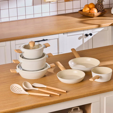 karaca Karaca Swiss Crystal Almond Cream 12-delige Pannenset