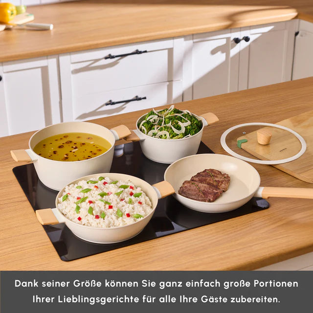 KARACA Karaca Swiss Crystal Almond Cream Inductie-Gebaseerde 7-Delige Kookgerei Set