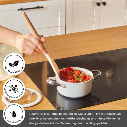 karaca Karaca Swiss Crystal amandelcrème Kookpan 14 cm