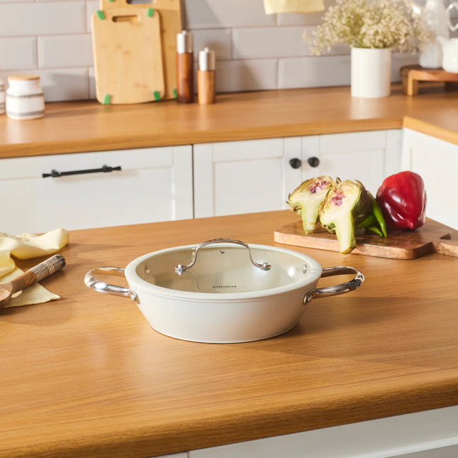 karaca Karaca Swiss Crystal amandelcrème Platte Braadpan 26 cm