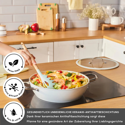 karaca Karaca Swiss Crystal amandelcrème Platte Braadpan 30 cm