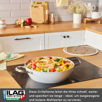 karaca Karaca Swiss Crystal amandelcrème Platte Braadpan 30 cm