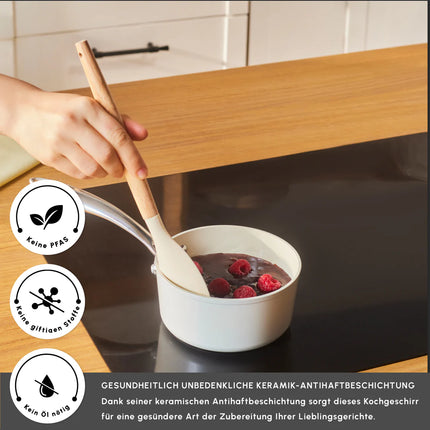 karaca Karaca Swiss Crystal amandelcrème sauspan 14 cm