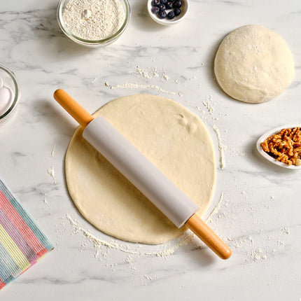 KARACA Karaca x Refika Gadgets siliconen deegroller met houten handvat