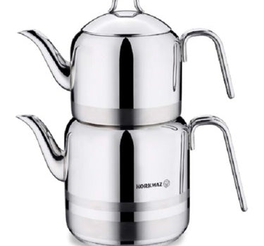 KORKMAZ Korkmaz Astra Theepotset 4-dlg - Turkse authentieke theepot RVS ( 1,1 / 2,0 L )