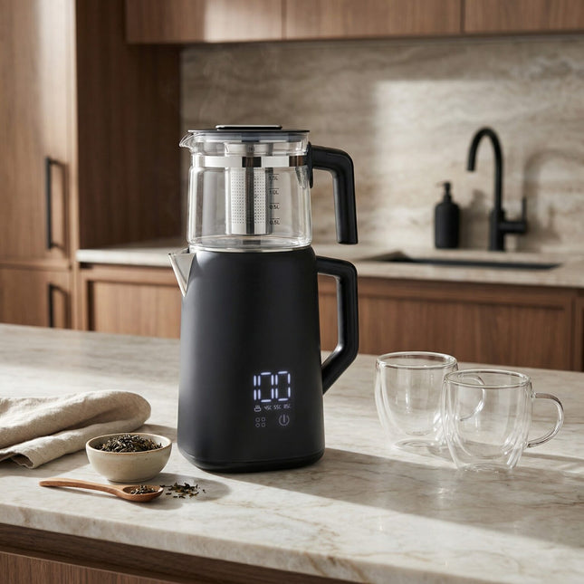 KORKMAZ Korkmaz Demmatik Theemachine / Elektrische theemachine | Zwart ( AFHALEN )