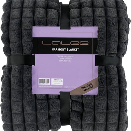 LALEE Harmony Vacht Deken Hoogpolig Soft Touch Graphite - 150x200 CM