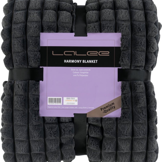 LALEE Harmony Vacht Deken Hoogpolig Soft Touch Graphite - 150x200 CM