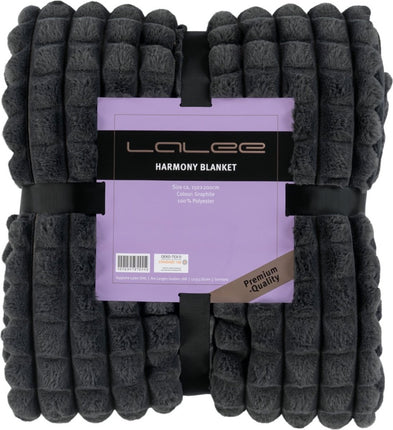 LALEE Harmony Vacht Deken Hoogpolig Soft Touch Graphite - 150x200 CM