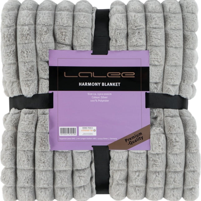 LALEE Harmony Vacht Deken Hoogpolig Soft Touch Zilver - 150x200 CM
