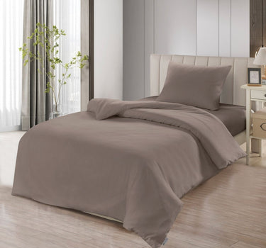 Lavella SADE DEKBEDOVERTREK SET | BRUIN 140X200 CM 3-DELIG