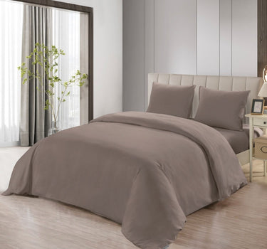 Lavella SADE DEKBEDOVERTREK SET | BRUIN 200X220 CM 4-DELIG