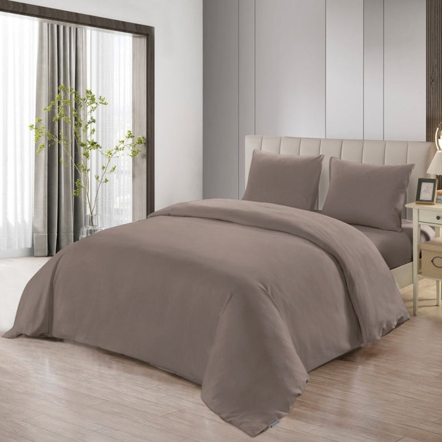 Lavella SADE DEKBEDOVERTREK SET | BRUIN 240X220 CM 4-DELIG