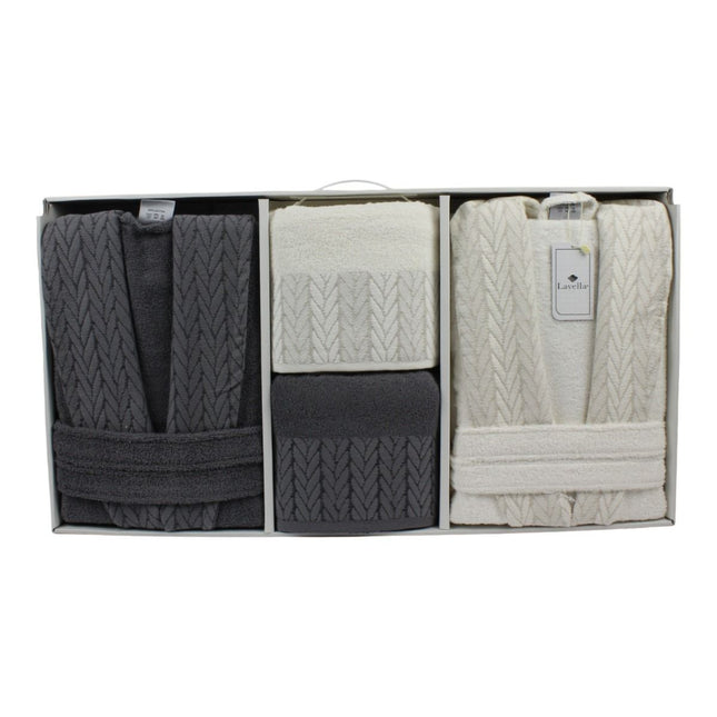 Lavella SENA WELLNESS SET | LICHTGRIJS-CREME 6-DELIG