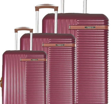Liman Home Decor - Liman Online 3-delig Kofferset -  Bordeaux Handbagage - Verrijdbaar op 4 Wielen - Stevig ABS - TSA Slot -Lichtgewicht, Trolley