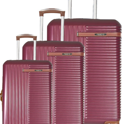 Liman Home Decor - Liman Online 3-delig Kofferset -  Bordeaux Handbagage - Verrijdbaar op 4 Wielen - Stevig ABS - TSA Slot -Lichtgewicht, Trolley