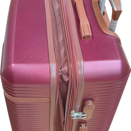 Liman Home Decor - Liman Online 3-delig Kofferset -  Bordeaux Handbagage - Verrijdbaar op 4 Wielen - Stevig ABS - TSA Slot -Lichtgewicht, Trolley