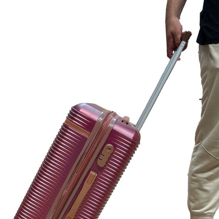 Liman Home Decor - Liman Online 3-delig Kofferset -  Bordeaux Handbagage - Verrijdbaar op 4 Wielen - Stevig ABS - TSA Slot -Lichtgewicht, Trolley
