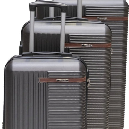 Liman Home Decor - Liman Online 3-delig Kofferset -  Zwart Handbagage - Verrijdbaar op 4 Wielen - Stevig ABS - TSA Slot -Lichtgewicht, Trolley