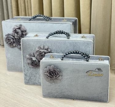 Liman Home Decor - Liman Online 3 Delige Bruidskofferset Grijs