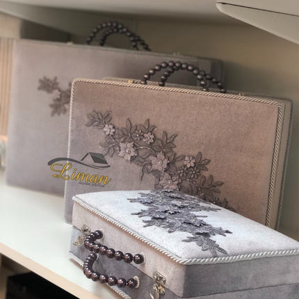 Liman Home Decor - Liman Online 3 Delige Bruidskofferset Grijs