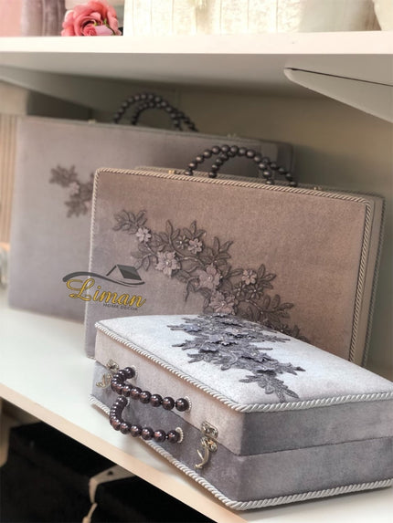 Liman Home Decor - Liman Online 3 Delige Bruidskofferset Grijs