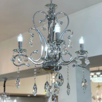 Liman Home Decor - Liman Online 4 - ARMIG ZILVER KROONLUCHTER 13055-4