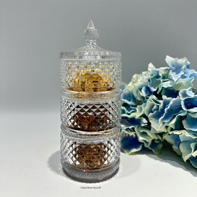 Liman Home Decor - Liman Online ALLEGRA TIRTIRLI 3 LAAGS MINI BONBONNIERE