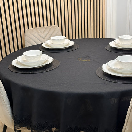 Liman Home Decor - Liman Online Artemis Tafelkleed Zwart 1 Delig