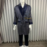Liman Home Decor - Liman Online Batista 4 Delig Luxe Satijnen Mannen Pyjama Set Donker Blauw