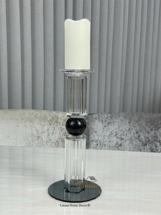 Liman Home Decor - Liman Online Bol Kandelaar Zwart -L-