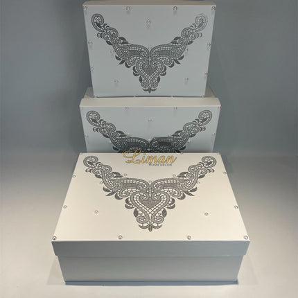 Liman Home Decor - Liman Online Bruid Doos Grijs 3 delig