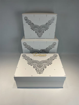 Liman Home Decor - Liman Online Bruid Doos Grijs 3 delig