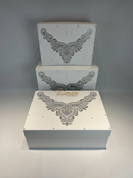 Liman Home Decor - Liman Online Bruid Doos Grijs 3 delig