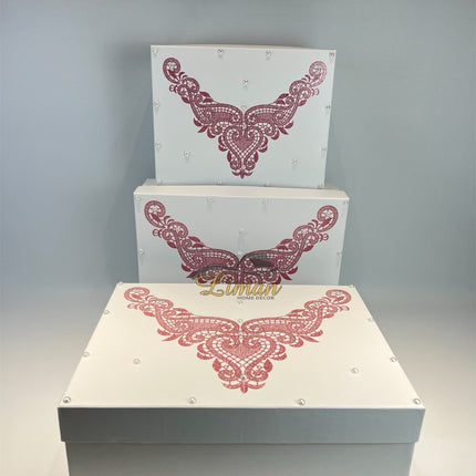 Liman Home Decor - Liman Online Bruid Doos Roze 3 delig