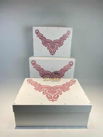 Liman Home Decor - Liman Online Bruid Doos Roze 3 delig