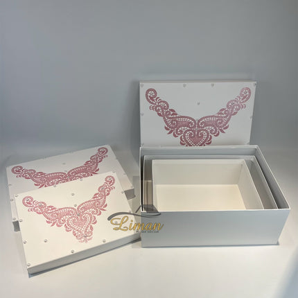 Liman Home Decor - Liman Online Bruid Doos Roze 3 delig