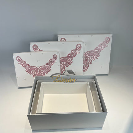 Liman Home Decor - Liman Online Bruid Doos Roze 3 delig