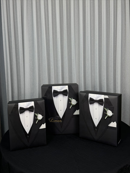 Liman Home Decor - Liman Online Bruidegom Doos Zwart 3 delige set