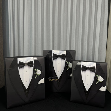 Liman Home Decor - Liman Online Bruidegom Doos Zwart 3 delige set