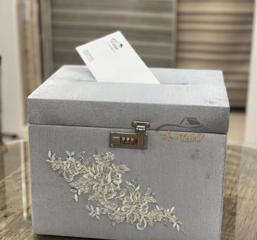 Liman Home Decor - Liman Online Bruiloft Enveloppendoos / Geldkist Grijs met Cijferslot