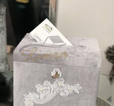 Liman Home Decor - Liman Online Bruiloft Enveloppendoos / Geldkist Grijs Met Slot