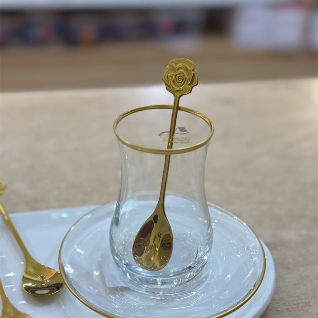 Liman Home Decor - Liman Online Collectie Theelepel Roos Goud 6 Delig