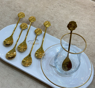 Liman Home Decor - Liman Online Collectie Theelepel Roos Goud 6 Delig